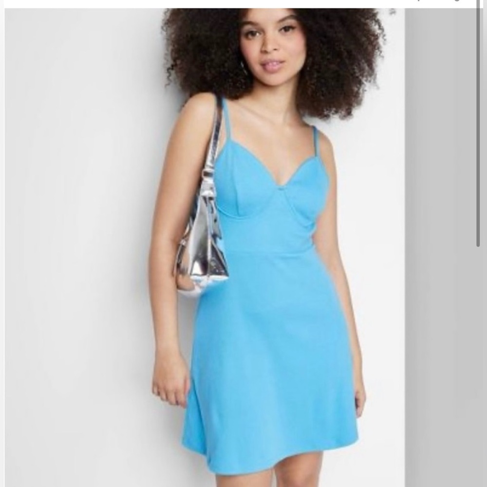 Wild Fable knit skater dress Sky blue NWOT